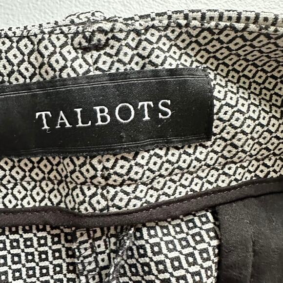 Talbots Hampshire Ankle Pants Black White Geometric Stretch  Size 14P 14 Petite - Picture 6 of 7